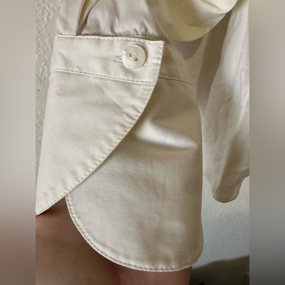 Lafayette 148 Tie front cream blouse - Size 10 - Picture 7 of 10